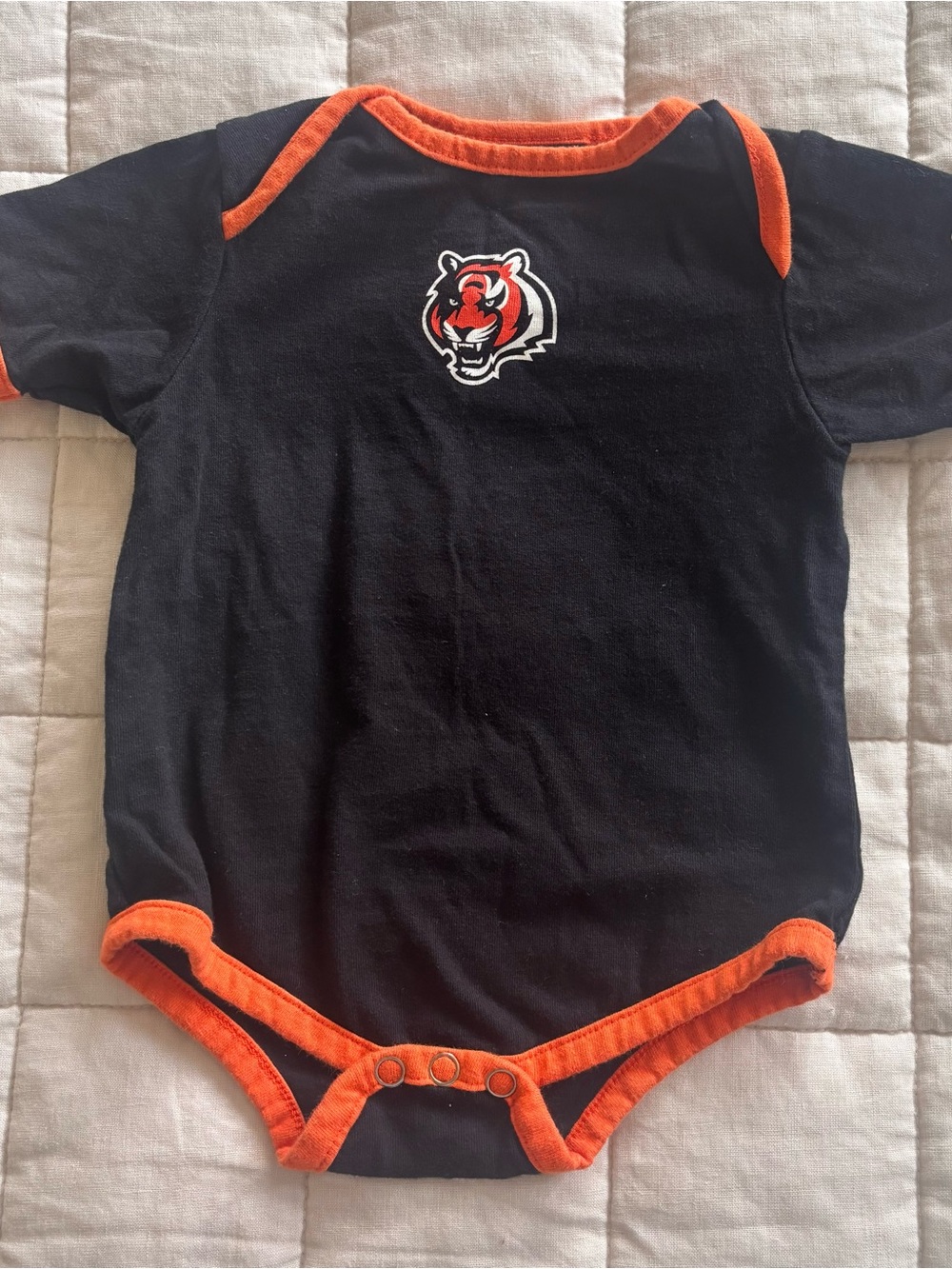 Cincinnati Bengals Baby One-Piece Bodysuit with Tiger Logo